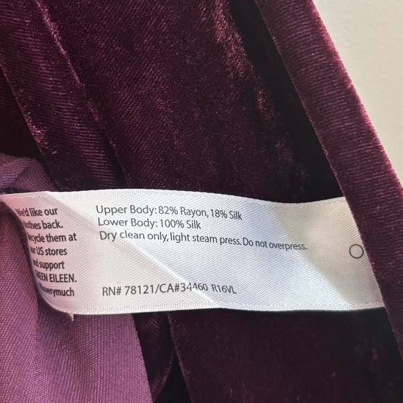 Eileen Fisher Velvet Tunic Top Women's Silk Blend 3/4 Sleeve EUC - Picture 9 of 10